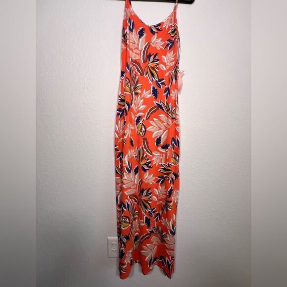 Haute Monde Floral Orange Maxi Dress 🔥 adjustable straps 🔥 NWT 🔥 medium - Picture 1 of 8